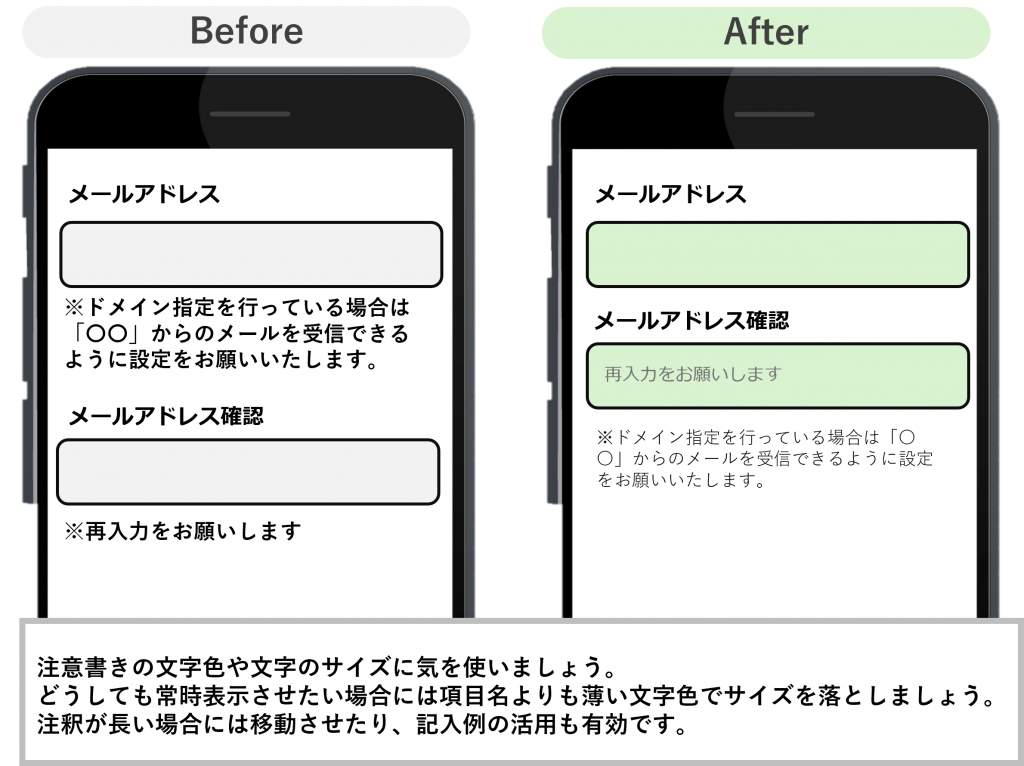 入力フォームデザイン例：入力フ項目の配置を変える