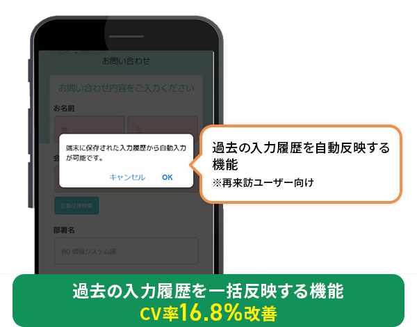 入力履歴を反映したEFO成功事例