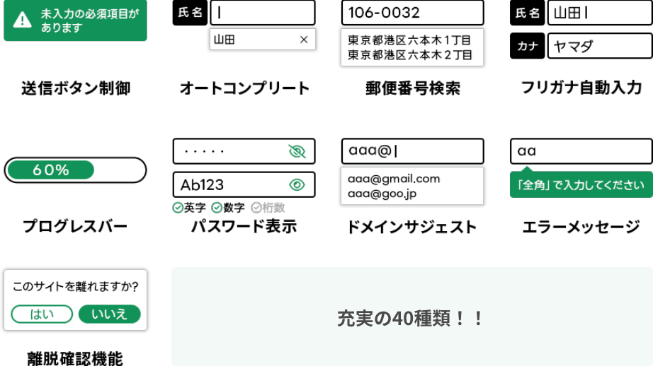 フォームアシストの機能