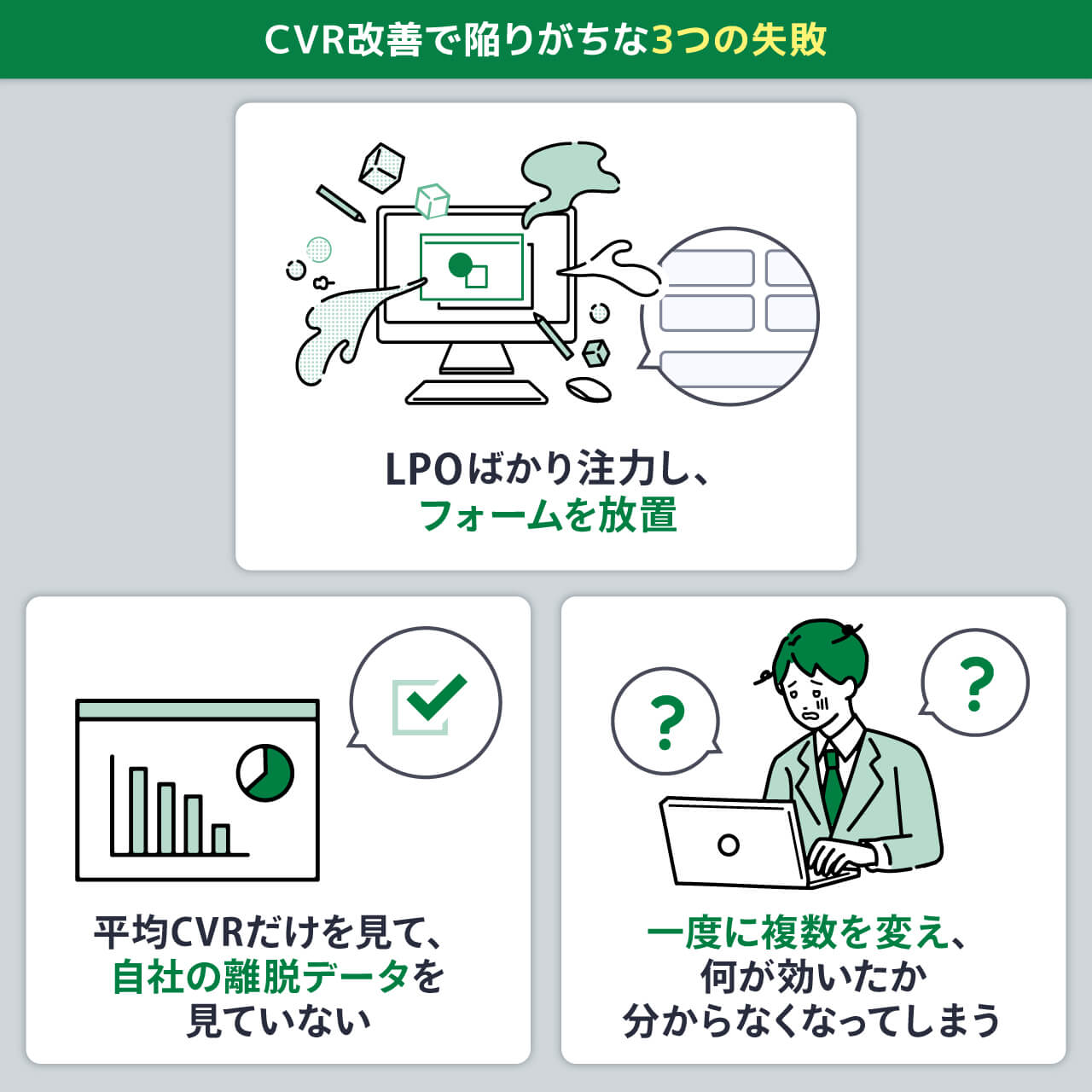 CVR改善で陥りがちな3つの失敗