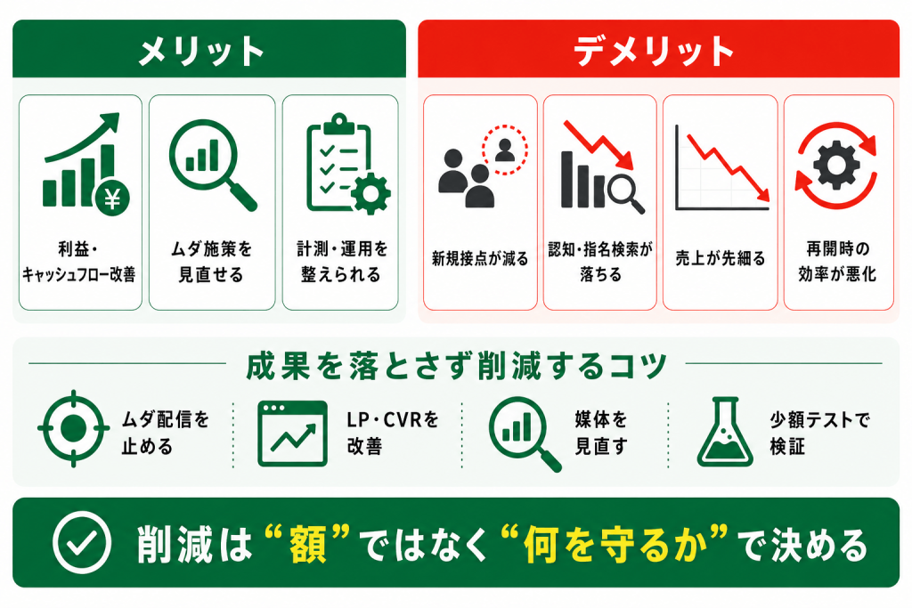 広告費を削減するメリットとデメリット